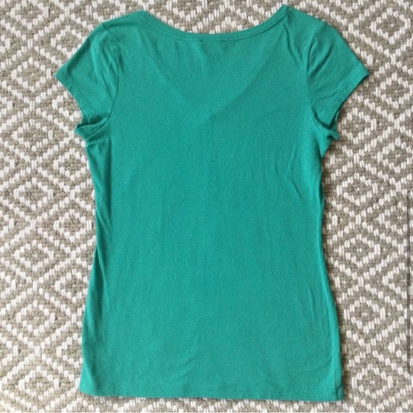 NWOT The Limited Aqua Teal V-neck T-shirt XS - Picture 4 of 10